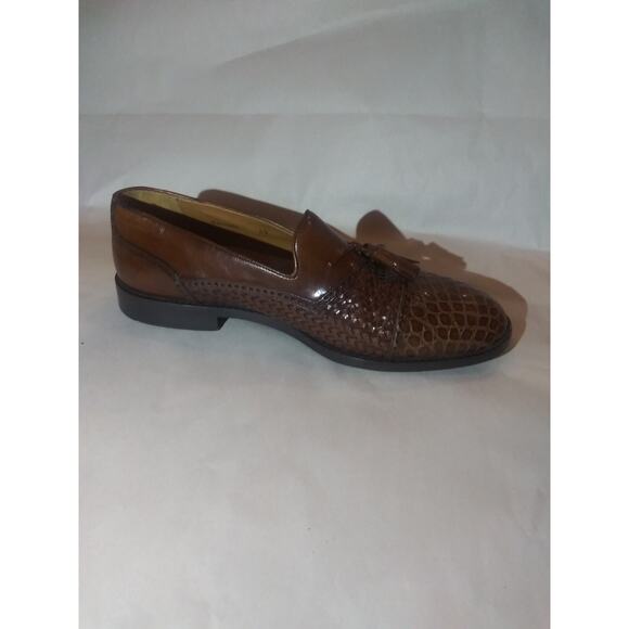 MEZLAN Carmel Tassel Loafers Dress Shoes Sz. 9.5 M Crocodile Woven Spain main image 6